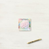 Floral watercolor monogram pink hydrangea  ポストイット (デスク上)