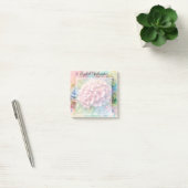 Floral watercolor monogram pink hydrangea  ポストイット (オフィス)