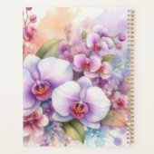 Floral watercolor monogram pink orchid flowers  プランナー手帳 (裏面)