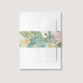 Floral Watercolor Monogram Wedding Invitation  招待状ベリーバンド