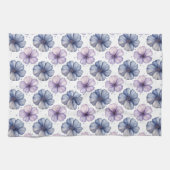 Floral Watercolor Pattern Lavender and Blue キッチンタオル (横)