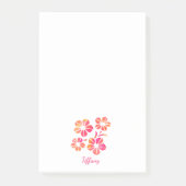 Floral watercolor pink yellow custom saturated ポストイット (正面)