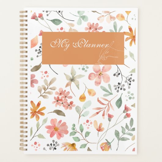Floral Watercolor planner プランナー手帳 (正面)