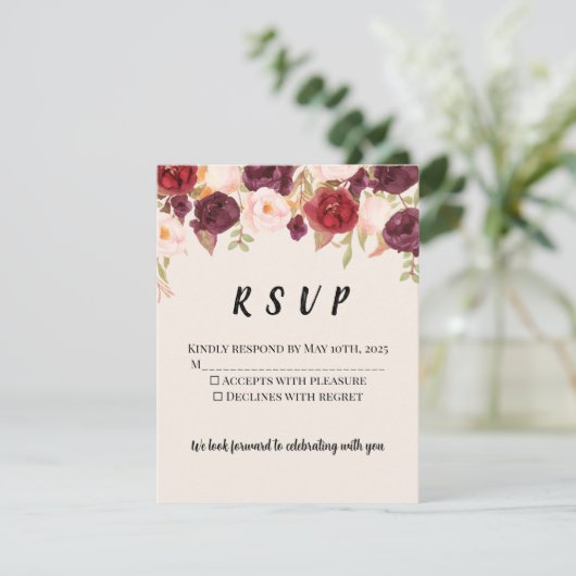 Floral Watercolor RSVP (スタンド正面)