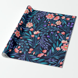 Floral watercolor seamless pattern. ラッピングペーパー