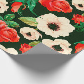 Floral watercolor seamless pattern. White poppies  ラッピングペーパー (角)