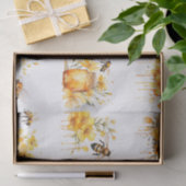 Floral Watercolor Summer Honey Bees Decoupage 薄葉紙 (ギフト)
