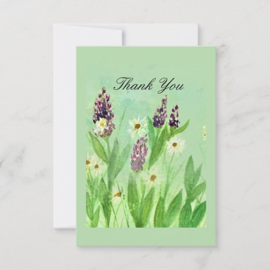 Floral Watercolor Thank You Card サンキューカード (正面)