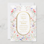 Floral Watercolor Vibrant Blooms Elegant Wedding 招待状 (正面)