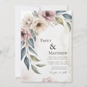 Floral Watercolor Wedding Invitation 招待状 (正面)