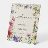 Floral Watercolor Welcome Bridal Shower Sign 台座サイン (正面)