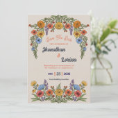 Floral Watercolor Wildflower Wedding Invitation 招待状 (スタンド正面)