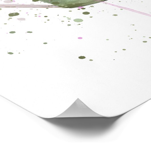 Floral Watering Can ポスター (角)