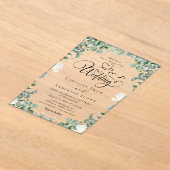 Floral Wedding Acrylic Invitations アクリル招待状 (レイダウン)