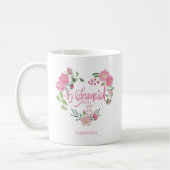 Floral Wedding Bridesmaid コーヒーマグカップ (左)