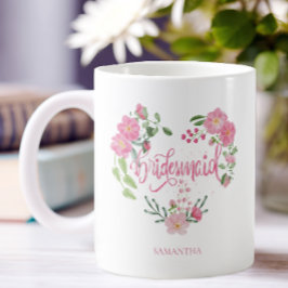Floral Wedding Bridesmaid コーヒーマグカップ