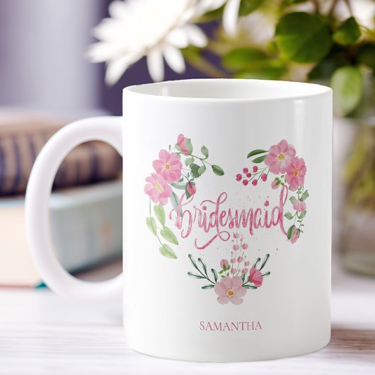 Floral Wedding Bridesmaid コーヒーマグカップ