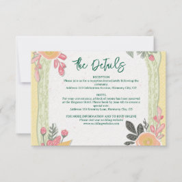 Floral Wedding  Details Enclosure Card 出欠カード