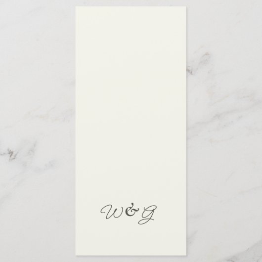 Floral Wedding Dinner Menu Card for Reception メニュー (裏面)