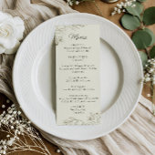 Floral Wedding Dinner Menu Card for Reception メニュー