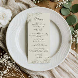 Floral Wedding Dinner Menu Card for Reception メニュー