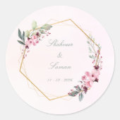 Floral wedding Envelop Seals wedding stickers ラウンドシール (正面)
