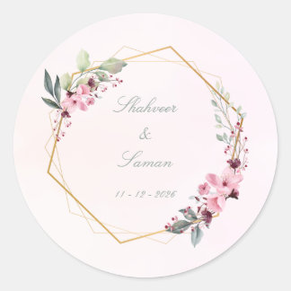 Floral wedding Envelop Seals wedding stickers ラウンドシール