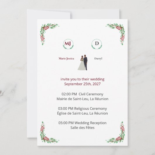 Floral Wedding Invitation (正面)
