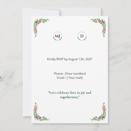 Floral Wedding Invitation (裏面)