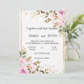 Floral wedding invitation セーブザデート (スタンド正面)