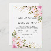 Floral wedding invitation セーブザデート (正面/裏面)