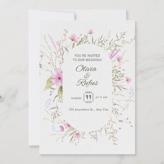 Floral wedding invitation  招待状 (正面)