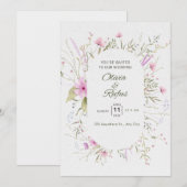 Floral wedding invitation  招待状 (正面/裏面)