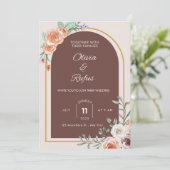Floral wedding invitation  招待状 (スタンド正面)