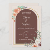 Floral wedding invitation  招待状 (正面/裏面)