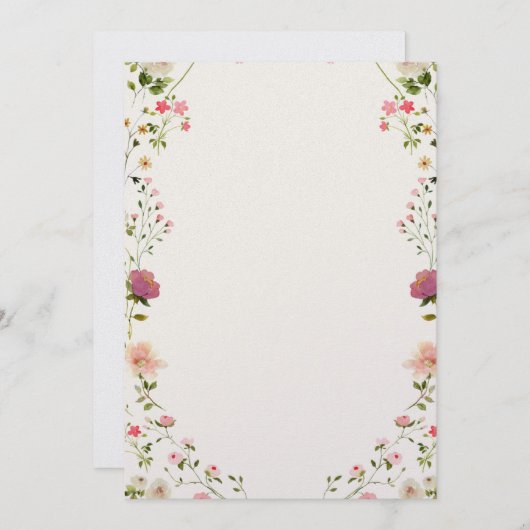 Floral Wedding Invitation 招待状 (正面/裏面)