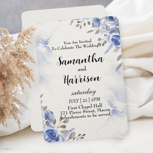 floral wedding invitation card サンキューカード