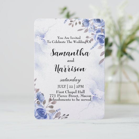 floral wedding invitation card サンキューカード (スタンド正面)