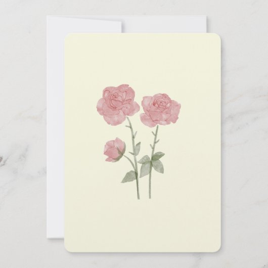 floral wedding invitation card  招待状 (裏面)