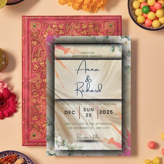 Floral Wedding Invitation Card 招待状