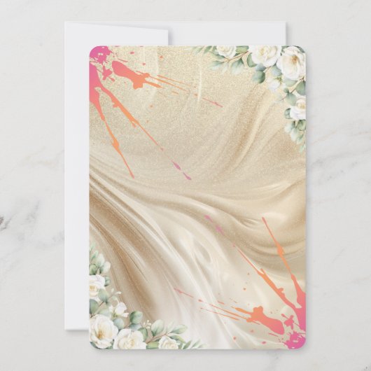 Floral Wedding Invitation Card 招待状 (裏面)