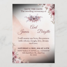 Floral Wedding Invitation CARD modern design 招待状