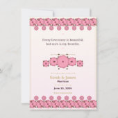  Floral Wedding Invitation Card — Pink & Gold Rose 招待状 (裏面)