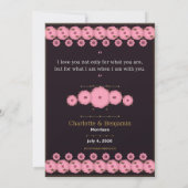  Floral Wedding Invitation Card — Pink & Gold Rose 招待状 (裏面)