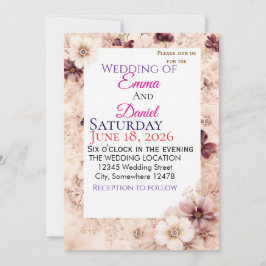 "Floral Wedding Invitation Cards - CustoInvitation 招待状