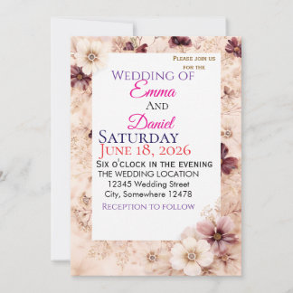 "Floral Wedding Invitation Cards - CustoInvitation 招待状