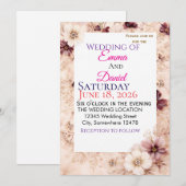 "Floral Wedding Invitation Cards - CustoInvitation 招待状 (正面/裏面)