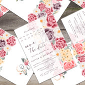 Floral wedding invitation combines romantic elegan 招待状