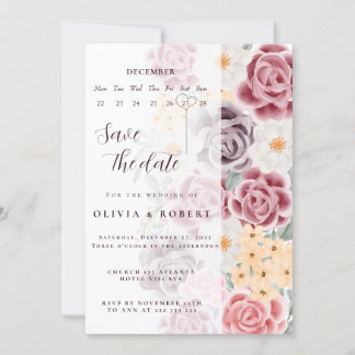 Floral wedding invitation combines romantic elegan 招待状