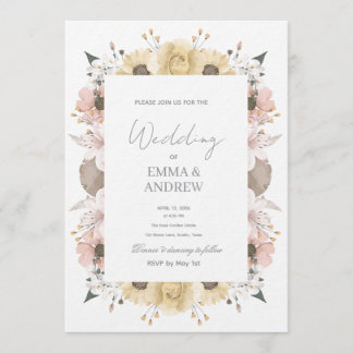 Floral Wedding Invitation – Elegant 招待状